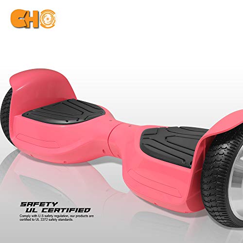 CHO 6.5" inch Wheels Electric Smart Self Balancing Scooter Hoverboard with Bluetooth Speaker LED Light - UL2272 Certified (Pink)