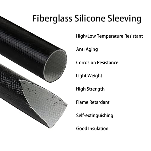 Silicone Fiberglass Sleeve Heat Shield Wire Protective High Temperature
