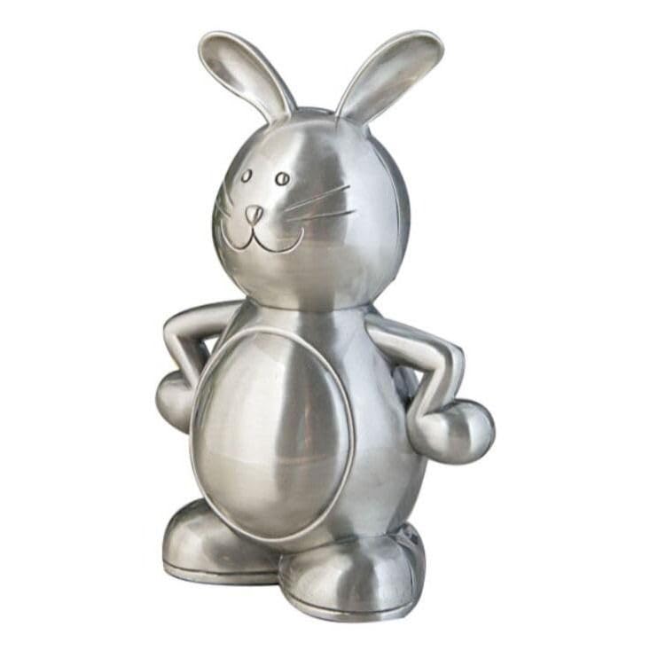 Rabbit-Shaped Money Bank – Antique Pewter Color, Unique Decorative Coin Bank for Kids and Collectors