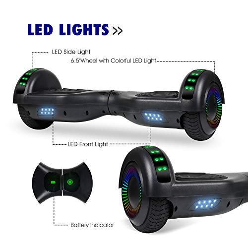 UNISUN 6.5″ Bluetooth Hoverboard for Kids, Self Balancing Hoverboard