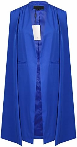 hodoyi Womens Open Front Cloak Cape Lightweight Trench Coat Longline Blazer