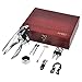 Kato Wine Opener Corkscrew Set, 9 Pieces Wine Bottle Screwpull Accessories Gift Kit, Wine Stoppers and Pourer, Foil Cutter and Extra Screws in Deluxe Red Box