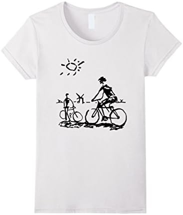 Womens Bicycle T shirt Bicycling Gift For Bicycle Lover Medium White