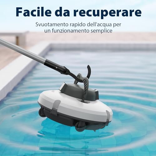 Redkey S100 Pool Robots, 130 Minutes Cleaning, Overcomes 18° Incline, Dual Drive Battery, Automatic Parking, Robot Pools Above Ground for 100 m² Swimming Pool