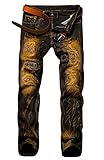 MR. R Men's Stylish Ripped Slim Fit Jeans with Patches
