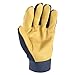 Wells Lamont Men's Leather Palm Work Gloves – HydraHyde Water-Resistant Leather, Flexible Spandex Back, Adjustable Closure – Ideal for Construction, Landscaping, DIY Projects – Blue, X-Large (3207XL)