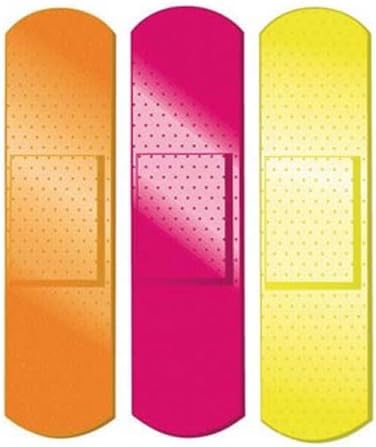 Stat Strip Adhesive Bandage, 3/4" x 3", Assorted Neon Colors 100 pk