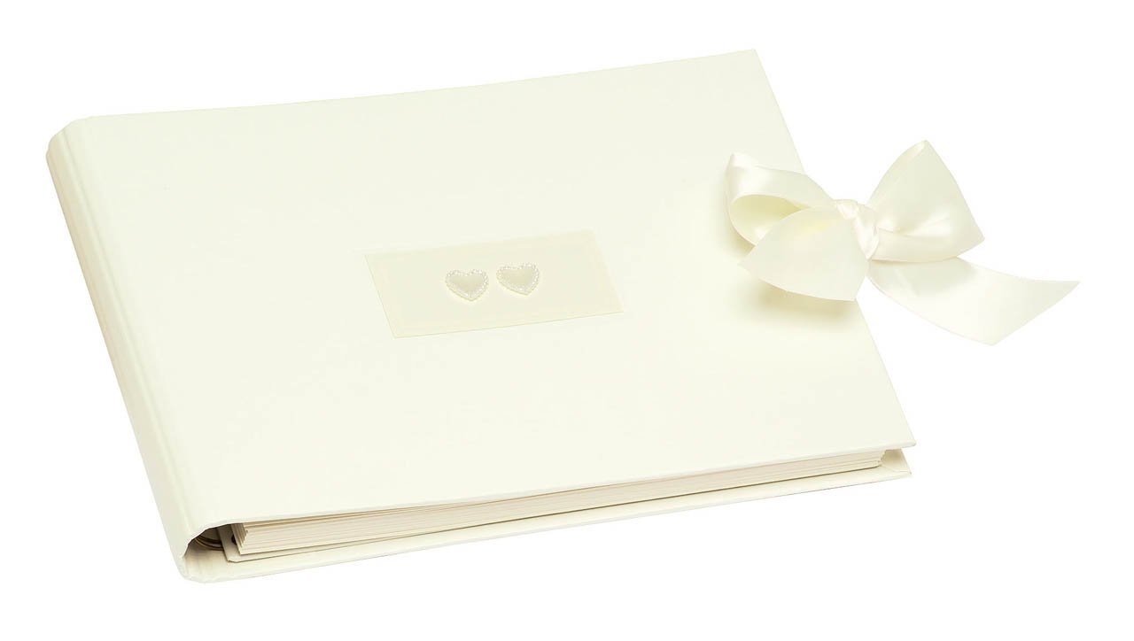 Two Hearts Guest Book/Album, 220x180, 30 Sheets with Bow