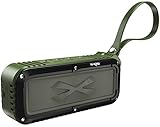 Portable Waterproof Bluetooth Speaker, Outdoor NFC Wireless Speakers for iPhone, Pool, Beach, Golf, Home with Fm Radio Loud Dual Speakers Strong Bass, Microphone - Army Green