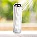 SimplyImagine 11.5 Inch Tall Metal Base & Lid Acrylic Straw Holder for Counter with 20 Clear Straws in a White Pack