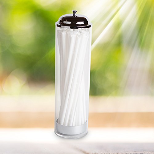 SimplyImagine Acrylic Straw Dispenser 13 Inch Tall Drinking Straw