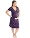 Kindred Bravely Ultra Soft Maternity & Nursing Nightgown Dress (Eggplant, Medium)