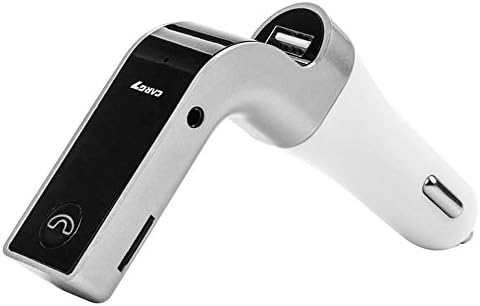 Multi-functions Bluetooth Car Kit, FM Transmitter, Hands Free Calling, In-Car Radio Adapter, USB Car Charging for iPhone, iPad, Samsung, LG, Huawei, Motorola, HTC smartphones, tablets (Silver)