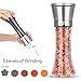 Elegant Salt and Pepper Grinder Set, INTEREST&TASTE Premium Stainless Steel Salt & Pepper Mill Shakers with Clean Brush - Enjoy Your Favorite Spices, Fresh Ground Pepper, Himalayan Or Sea Salts (Tall)
