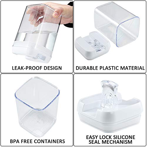 Jet Onee Airtight Food Storage Containers 6 Pack, Plastic Cereal