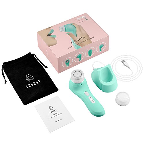 Lavany Sonic Cleansing Brush, Waterproof, Skin Exfoliating, Cleansing System for Deep Cleaning, 4 Mode Settings with 2 Brush Heads