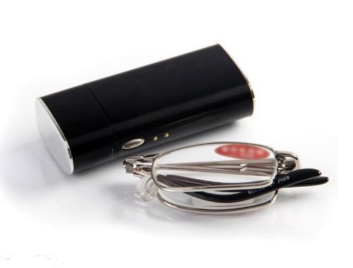 Ultra Compact Folding Reading Glasses with Hard Carring Case (+3.0)