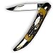 Fury Mustang Clip Point Folding Pocket Knife with Delrin Stag Handle Nickel Bolsters, 4-Inch