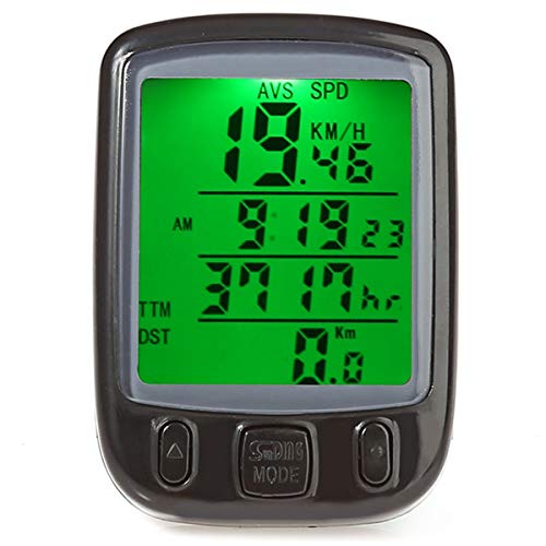 Bicycle Computer Waterproof Cycling Odometer Speedometer with LCD Backlight Bike Computer