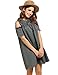 Zeagoo Women's Casual Cold Shoulder Ruffle Sleeves Shift Dress