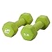 RitFit Set of Two Neoprene Dumbbells 3lb Lemon Green