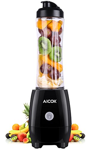 Aicok Personal Blender, Single Serve Blender, Mini Blender, Bullet Blender for Shakes and Smoothies with BPA-Free Tritan Cup(21oz), Smoothie Blender Black
