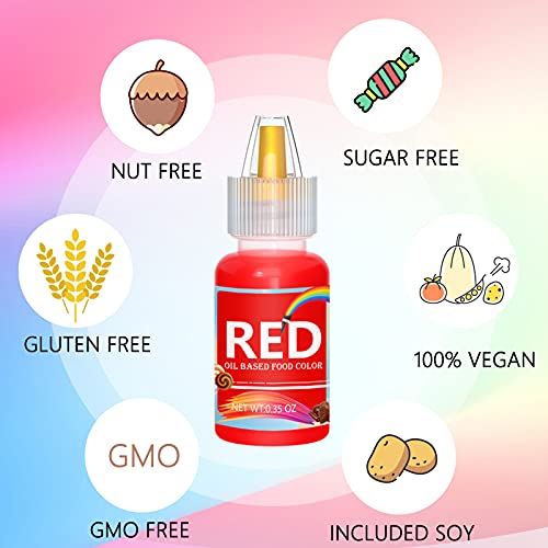 Oil Based Food Coloring for Chocolate AGQ Oil Food Color Set for Sugar Candy Melts, 10 Colors