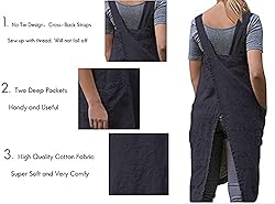 Women's Cross Back Pinafore Apron with Large