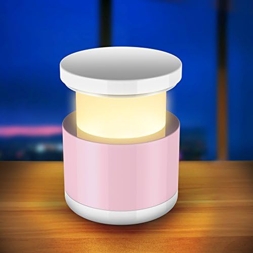 Desk Lamp,Walkas Retractable Lamp with Warm Light and Cold Light USB Rechargeable LED Reading Lamp (Pink)