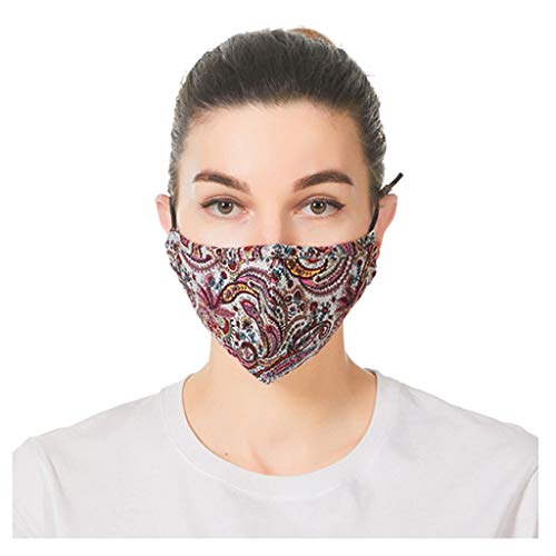 Shohotop 5PC Reusable_Face_Masks+10 Filters Reusable and Breathable, Face Bandanas Full Protection, Indoors and Outdoors, Anti-Haze Dust, for Adults