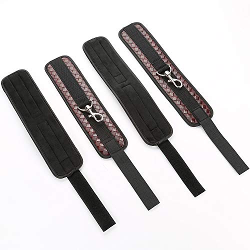 exreizst Adjustable Silver Spreader Bar Set with Leather Straps Set Sports Training (Silver 1)