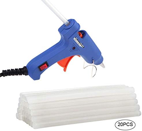 ccbetter Upgraded Mini Hot Melt Glue Gun with 30pcs Glue Sticks,Removable Anti-hot Cover Glue Gun Kit with Flexible Trigger for DIY Small Craft Projects & Sealing and Quick Daily Repairs 20-watt,Blue
