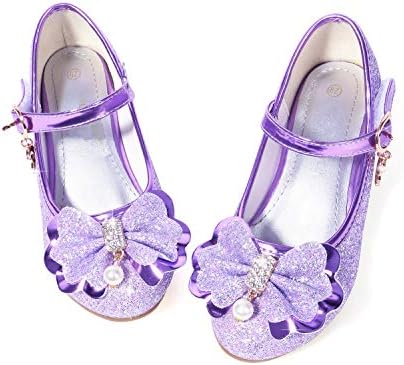 Walofou Flower Girls Dress Wedding Party Bridesmaids Heel Mary Jane Princess Shoes