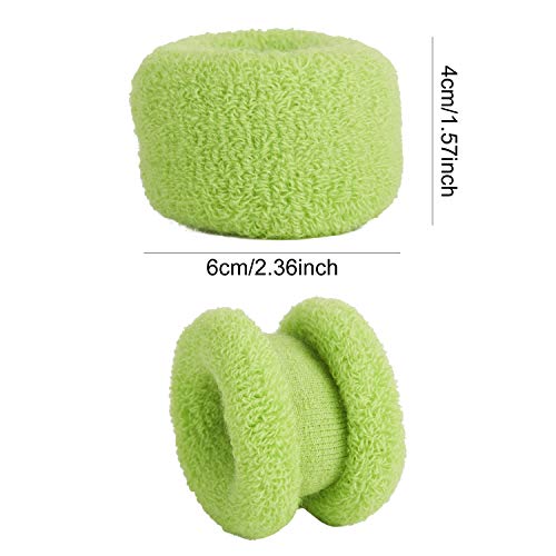 12 Pack Terry Cloth Cotton Elastic Stretchy Fuzzy Wide Thick Hair Ties Scrunchies Bobbie Ties Ring Loop No Crease Seamless Hair Rubber Band Ponytail Holder Hair Accessories for Women Girl