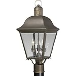 Progress Lighting P5487-20 3-Light Andover Post Lantern, Antique Bronze