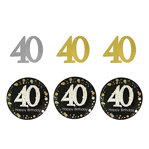 40th Birthday Party Decorations KIT - Cheers to 40 Years Banner, Sparkling Celebration 40 Hanging Swirls,Gold Foil Fringe Curtain, Perfect 40 Years Old Party Supplies 40th Anniversary Decorations - Thumbnail 3