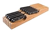 Bellemain 100% Pure Bamboo in Drawer Knife Block, Knife Organizer