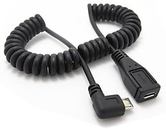RayShop - 3ft Elastic Sping Left Turn USB/Micro USB Cable for Samsung Galaxy S4 I9500