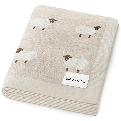 Bleu La La Cotton Knit Blanket