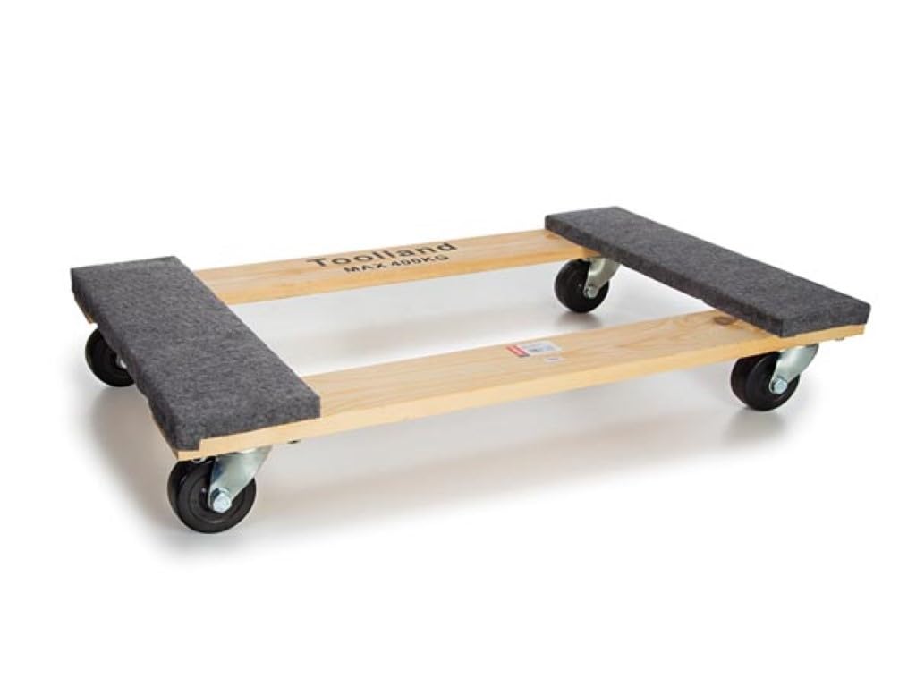 Toolland QT408 Heavy Duty Trolley, Rectangular Transport Scooter, 400 kg Max Load, 760 mm Length x 460mm Width