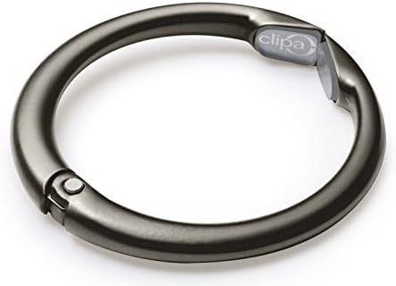Clipa 2 Handbag Hanger, Opens into a Sturdy Hook, closes into a Simple Ring. Matte Hematite