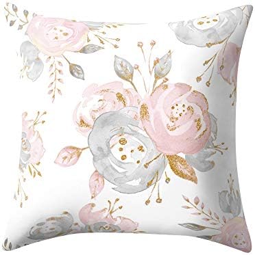 Yuwegr Fashion Rose Gold Pink Square Throw Pillow case Sofa Bedroom Home Decoratio 18" x 18" (K)