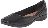 Clarks Women's Haydn Shipper Flat, Black Leather, 8 M US