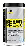 Extra Strength Nitric Oxide Boosting Pre Workout - Gluten-Free and Non-GMO - 30 Preworkout Powder Servings for Men and Women - Cotton Candy - Pre X by Sheer Strength Labs - 407g (Tropical Bliss)