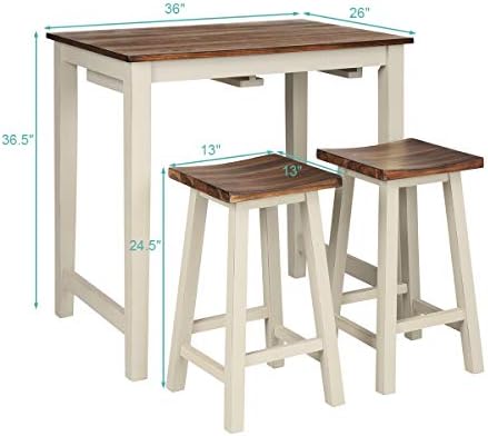 Modern wooden bar dining set with a sleek design, priced at $199.99 as of August 9, 2023.