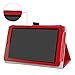 MediaPad T3 7.0 Case,Mama Mouth PU Leather Folio 2-Folding Stand Cover with Stylus Holder for Huawei MediaPad T3 7.0 Inch Tablet,Red