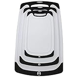 Chef Splendid 3-Piece Non-Slip Plastic Cutting Board Set, Drip Juice Groove, Dishwasher Safe, BPA Free, FDA Approved