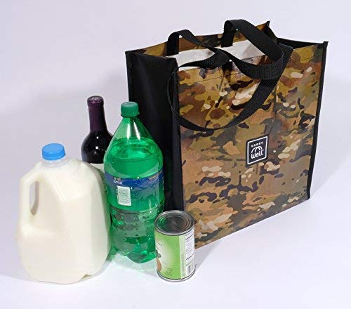 Reusable Shopping Bags & Produce Bag Organizer Set/Heavy Duty | 4X Reusable Shopping Bags, 1x Mesh Produce Bag, Insulated Shopping Bag, 4-Bottle Wine Carrier | No More Large Plastic Shopping Bags