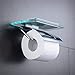 Hiendure Toilet Paper Holder with Shelf, Brass Lavatory Tissue Holder with Mobile Phone Storage Rack and Lid,Chrome