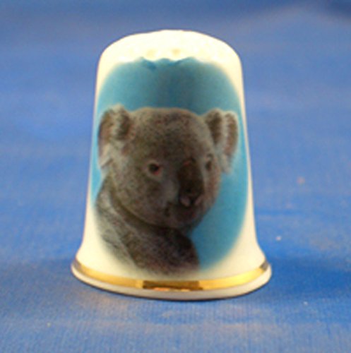 Porcelain China Collectable Thimble -- Koala Bear with Free Gift Box